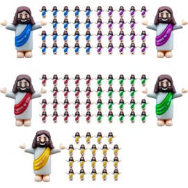 Seprochoo Little Jesus Figurines Mini Jesus Figures Pocket Jesus Religious Gifts for Easter Egg Stuffers Christmas Decorations (100, Multicolor)
