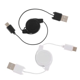 SEWACC 2pcs Retractable Type-c Charging Cables Flexible Charging Adapters for Fast Charge Compatible Devices
