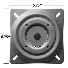 chairpartsonline Replacement Bar Stool Swivel - 6.75" Square w/Round Bottom Plate - Flat Profile - Made in The USA - S5447