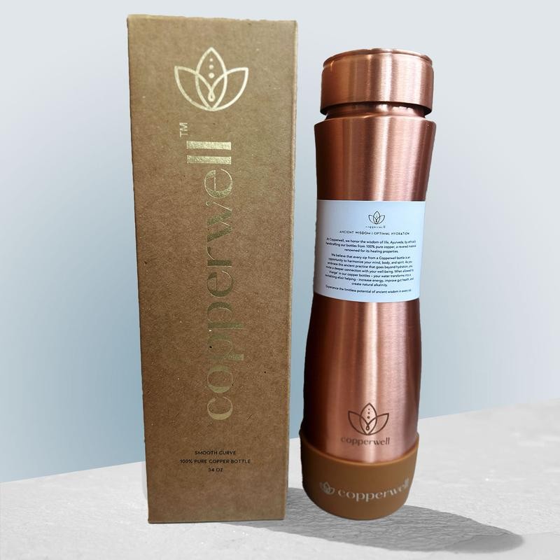 Copperwell Smooth Curve Copper Bottles: Exquisite Hand-Hammered Design with Timeless