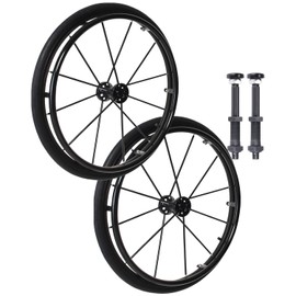 2 Pcs Wheelchair Rear Wheels 24" Pneumatic Rubber Tires, Quick Release Aluminum Hub With Bearing And Axle 1/2" Replacement Wheelchair Wheels, Manual WheelchairRear Wheel(Black)