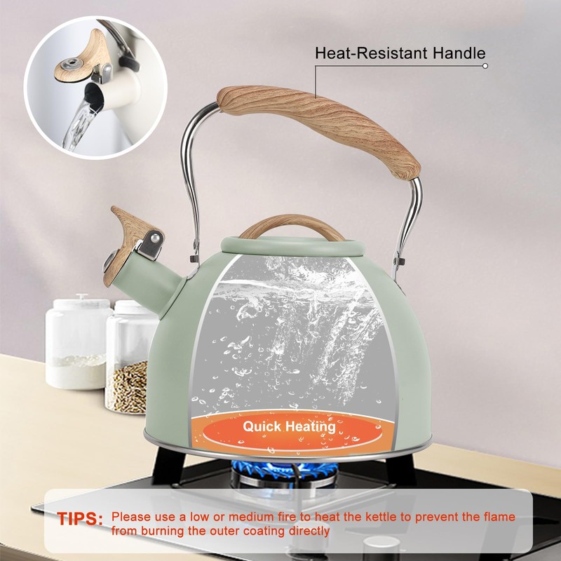 Tea Kettle, Vegoran 100 OZ / 3 Liter Whistling Tea