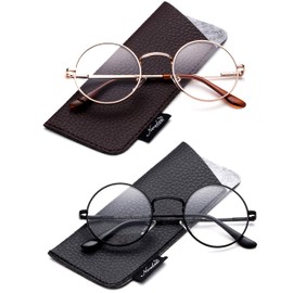 Quality Unisex Retro Round Reading Glasses Spring Hinge Stainless Steel Frame Metal Round Reading Glasses