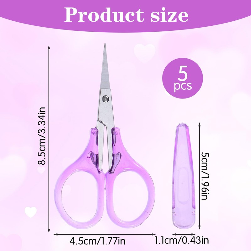 5Pcs Small Craft Scissors, Stainless Steel Travel Portable Scissors