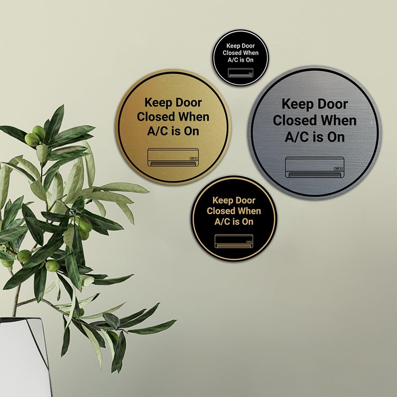 Signs ByLITA Circle Keep Door Closed When A/C is On