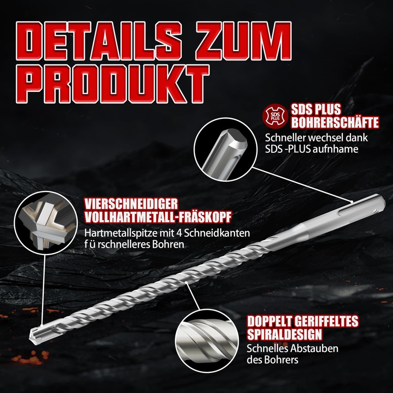 CSOOM SDS Plus Drill Bit 4 x 110 mm, Professional