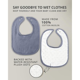 Cutie Birdie Muslin Baby Bibs for Unisex Girls & Boys- 4-Pack 100% Cotton Baby Bibs for Drooling and Teething, 0-36 months, Baby boy gifts, Baby shower gifts