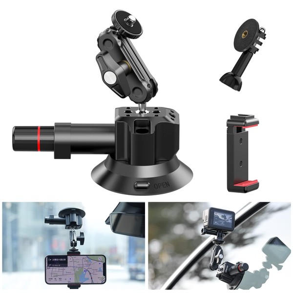 ULANZI SC-01 Camera Suction Cup Mount with Universal Mobile Phone