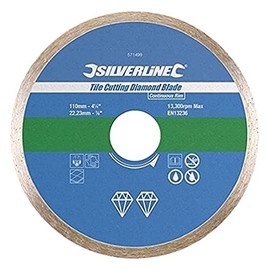 Silverline 868730 Tile Cutting Diamond Blade 115 x 22.23 mm Continuous Rim