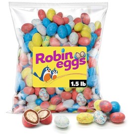 Robin Eggs Malted Milk Balls Minis - Easter Candy Coated Malted Milk Chocolate Eggs with Crunchy Center For Egg Hunts, Party Treats & Decoration (1.5 lb Bulk)