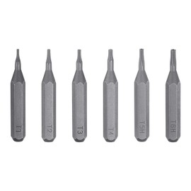 HARFINGTON 6pcs T1-T6H Torx Screwdriver Bit Set 5/32" Hex Shank 28mm Length S2 Steel Magnetic Star 6 Point Head Hex Screw Driver Bits for Electric Manual Screwdrivers Precision Repair