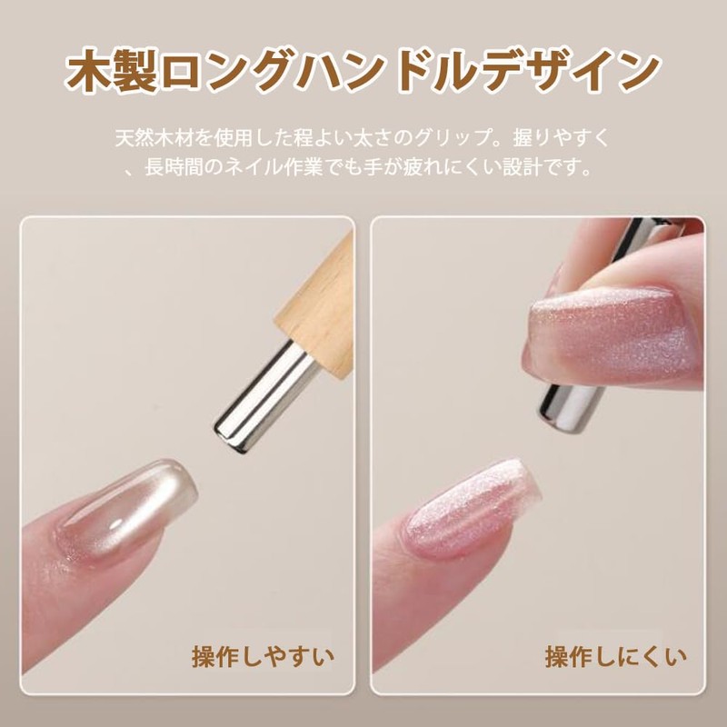 CHENLONB Nail Magnet, 3-Way Strong Magnet, Wooden Stick, Cat Eye