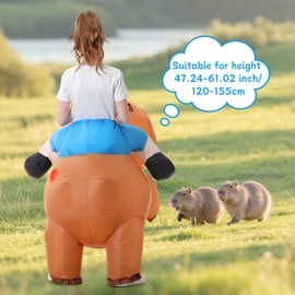Inflatable Capybara Costume for kids Cosplay Party Ride on Animal Blow Up Costumes Halloween