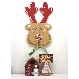 Paris Loft Christmas Countdown, Reindeer Shaped Countdown Calendar, Holiday Wall Decor, Advent Calendar, Wooden Reindeer, Christmas Countdown Clock