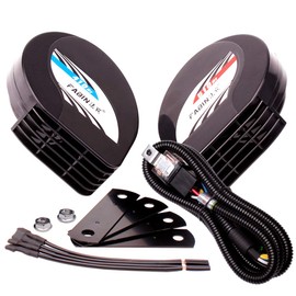 FARBIN Compact Horn 12V Car Horns Loud Dual-Tone Waterproof Auto Horn Electric Snail Horn Kit with Relay Harness,Universal for Any 12V Vehicles