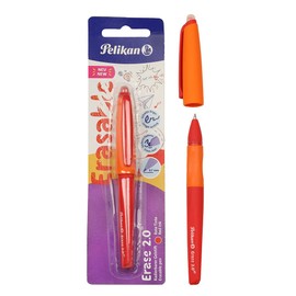 Pelikan Erase 2.0 Ergonomic Erasable Ballpoint Pen Red Ink for Right and Left Handed School Medium Tip Replacement Part Included Refillable