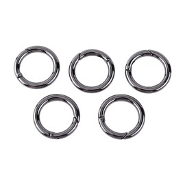 GLOGLOW 5 UNIDS Mosquetón Redondo, Aleación de Zinc Primavera Puerta Cargada Gancho de Bloqueo Quick Realse Llavero Hebilla O Anillo para Bolsos Bolso Cinturón