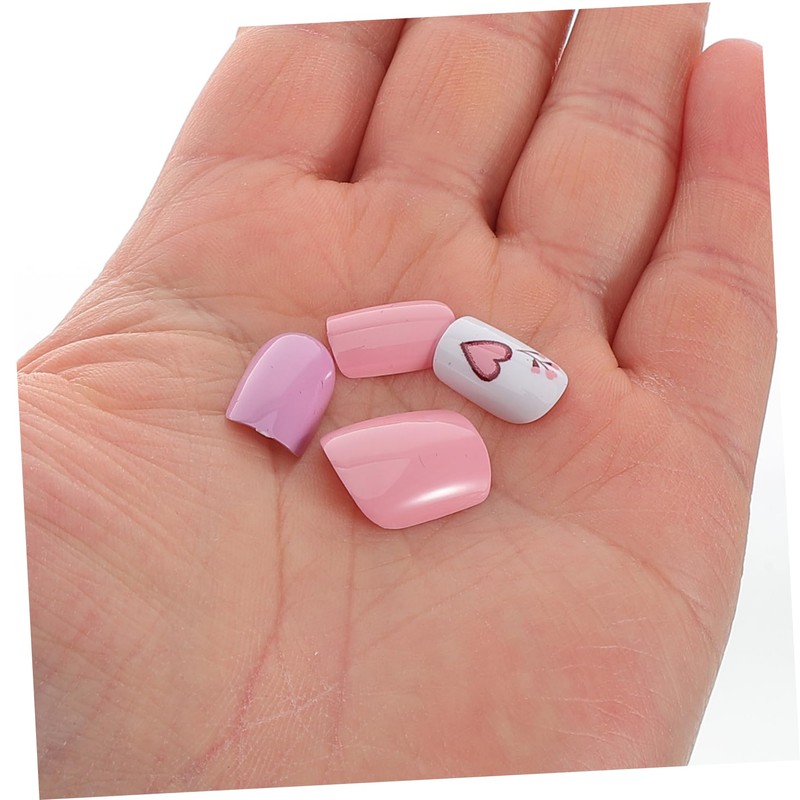 BIUDECO Full Cover Fake Nails Pack Short Faux Nails Set