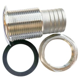Marine Grade Stainless Steel Short Straight Through Hull Plumbing Fittings with Nuts and washers for Boats, Yachts (1-1/4IN)