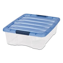 Iris 1560564 IRIS Stack & Pull 26.9 Qt. Latch Lid Storage Box Clear (100364)