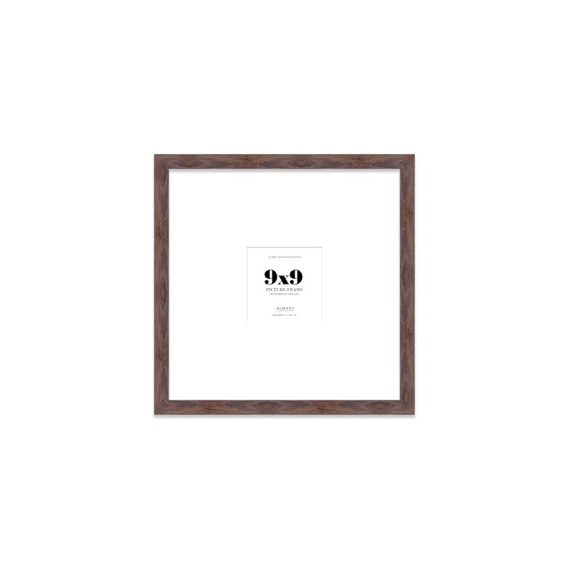 9x9" Square Picture Frame, Display Pictures 5x5" With Mat or