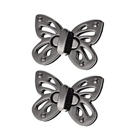 uxcell 2 Sets Butterfly Purses Twist Lock Clutches Closures for DIY Bag Making - Black