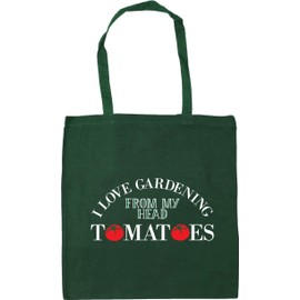 Hippowarehouse I Love Gardening From My Head Tomatoes Tote Shopping Gym Beach Bag 42cm x38cm, 10 litres