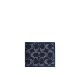 Coach Slim Billfold Wallet In Signature Denim Deep Blue One Size