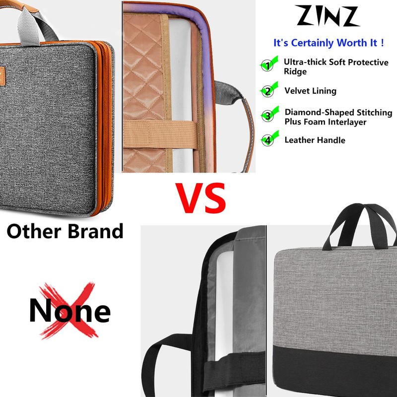 ZINZ Slim Expandable Laptop Case 15.6 Inch Sleeve Upgraded Protective