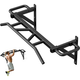 Heavy Duty Pull Up Bar with 14 Grip Positions, Strength Training Pull-Up Bars for Home Gym, Wall Mounted, Joist Mounted Chin Up Bar with Reinforced Thick Metal Construction - Supports 600 lbs for Full-Body Workouts