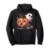 Funny Pumpkin with Sweet Ghost Pullover Hoodie