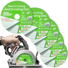 Glass Cutting Disc Pack of 5, Ultra-Thin Diamond Cutting Disc Saw Blade Suitable for 4 Inch Angle Grinder, Diamond Cut Off Wheels for Glass Ceramic Marble Jade Crystal Wine Bottle