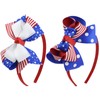 AIUPUOC 4th of July Bow Headband for Girls Fourth of