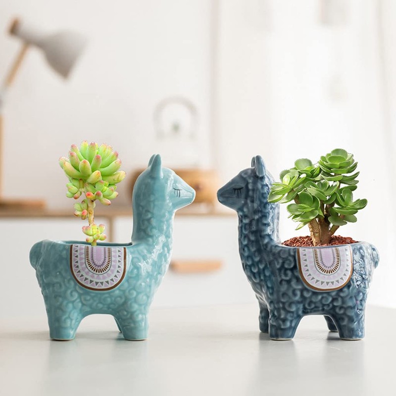 Diarypiece Beautiful Alpaca Flower Pot Planter Flower Pot for Windowsill,