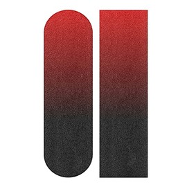 Wudan - Cinta de agarre para monopatín, 33 x 9 pulgadas, color negro, rojo, impermeable, sin burbujas, cinta de agarre Longboard, papel de lija para tabla rodante