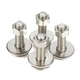 1/4-20 x 2 Carriage Bolts and Nuts Flat Washers Kit Round Head Square Neck Screws, Stainless Steel (304) 18-8, 10 Sets
