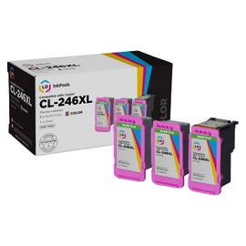 LD InkPods Ink Cartridge Replacements for Canon CL-246XL High Yield (Color, 3-Pack with OEM printhead) Compatible with PIXMA iP2820 MG2420 MG2924 MG3020 TS202 TS302 TS3129 TS3320 TS3322 and More