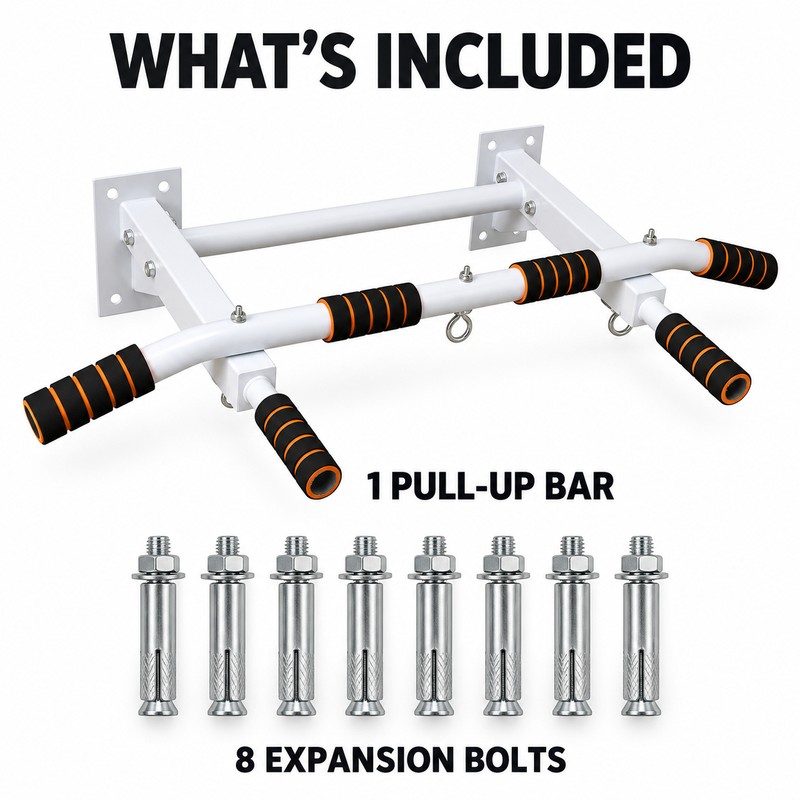 Wall Mounted Multi-Grip Pull Up and Dip Station with Adjustable