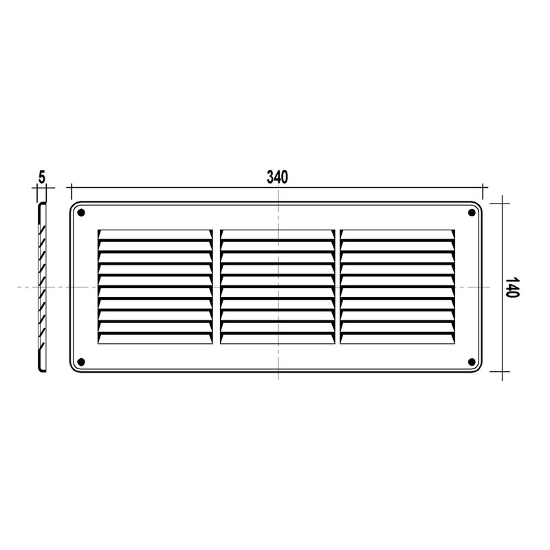 La Ventilazione GIN30R Stainless Steel Ventilation Grille 430 Rectangular Overlap