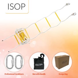 Emergency Escape Rope Ladder 1 Story 8ft | Fire Rescue Extension Ladder | Weather Resistant with Spring Hooks | Fast to Deploy & Easy to Use - Reusable, Compact & Lightweight