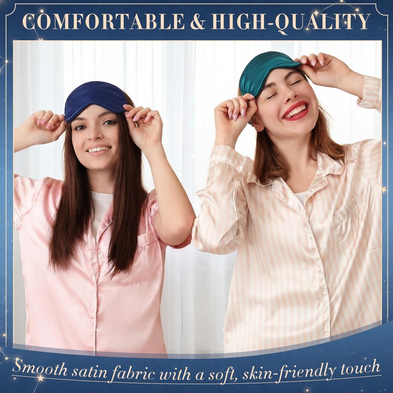 36 Pcs Silk Sleep Eye Masks Bulk Satin Eye Cover