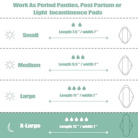 wegreeco- Compresas menstruales de tela Wegreeco - Compresas suaves y lavables para mujer - Protectores diarios reutilizables para mujer - Paquete de 6 con 1 mini bolsa impermeable de tela (Pequeña, P