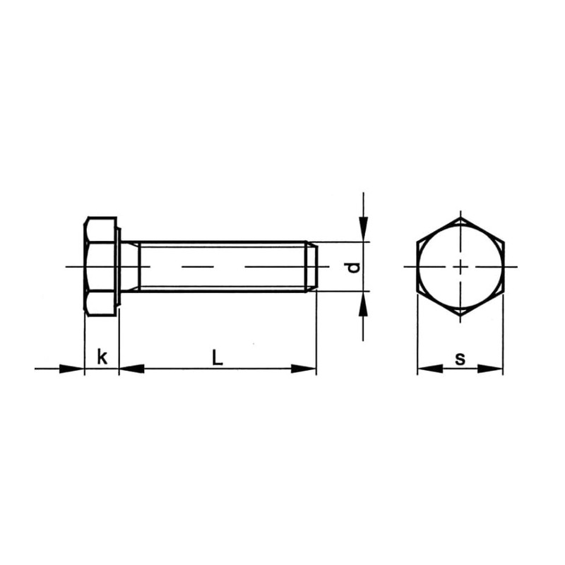 M8 (8mm x 45mm) Hex Set Screw (Fully Threaded Bolt)