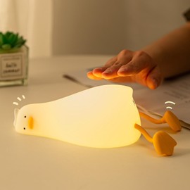 GIACOMO GIACOMO Nachtlicht Kinder Enten Lampe, Led Silikon Nachtlicht Ente Nachttischlampe, USB Wiederaufladbar, Mit Timer Dimmbar Touch Kinderbett Nachtlicht, Kinder Schlafzimmer Dekor Kinder Geschenke