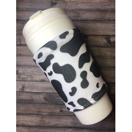 Cow Cup Sleeve, Cow Print Neoprene Cup Sleeve, Cow Print Coffee Cup Sleeve, Cup Sleeves for Cold Drinks Reusable Cow Print, Iced Coffee Cup Sleeves Reusable (With Cup)