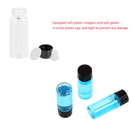 Cadbibe 4ml Clear Glass Vials with Screw Caps and Plastic Stoppers, 1 Dram Small Liquid Sample Vial, Leak-Proof Vial, 12PCS