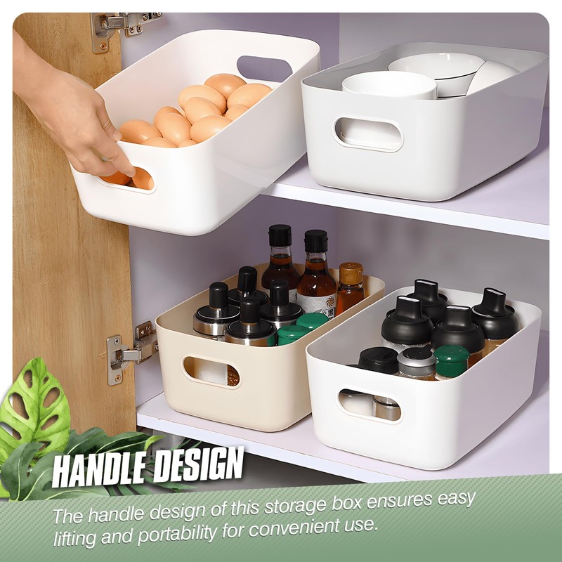 Vivikivi Pack of 6 Storage Boxes, Plastic Organiser Box with