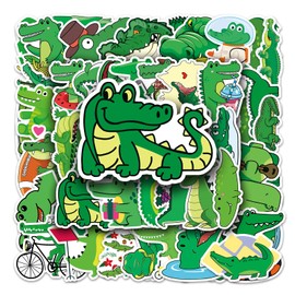 Fish Stickers,50 PCS Funny Crocodile Graffiti Vinyl Waterproof Decals for Water Bottles Computer Bicycle Skateboard Luggage Phone Pad Laptop Kids Teens Stickers Pack
