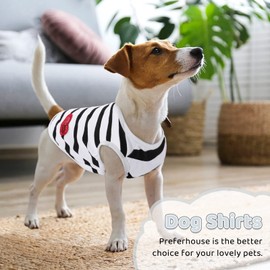 Preferhouse Pet Dog Striped T-Shirt Dogs Cats Cotton Vest Spring Summer Pet Apparel Tee Shirt Suitable for Small and Medium Large Pets French Bulldog Bichon