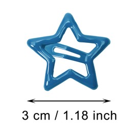 Penta Angel Star Hair Clips 12Pcs Small Metal Star Snap Hair Clips Barrettes Decoration Accessories for Women Girls (Blue)